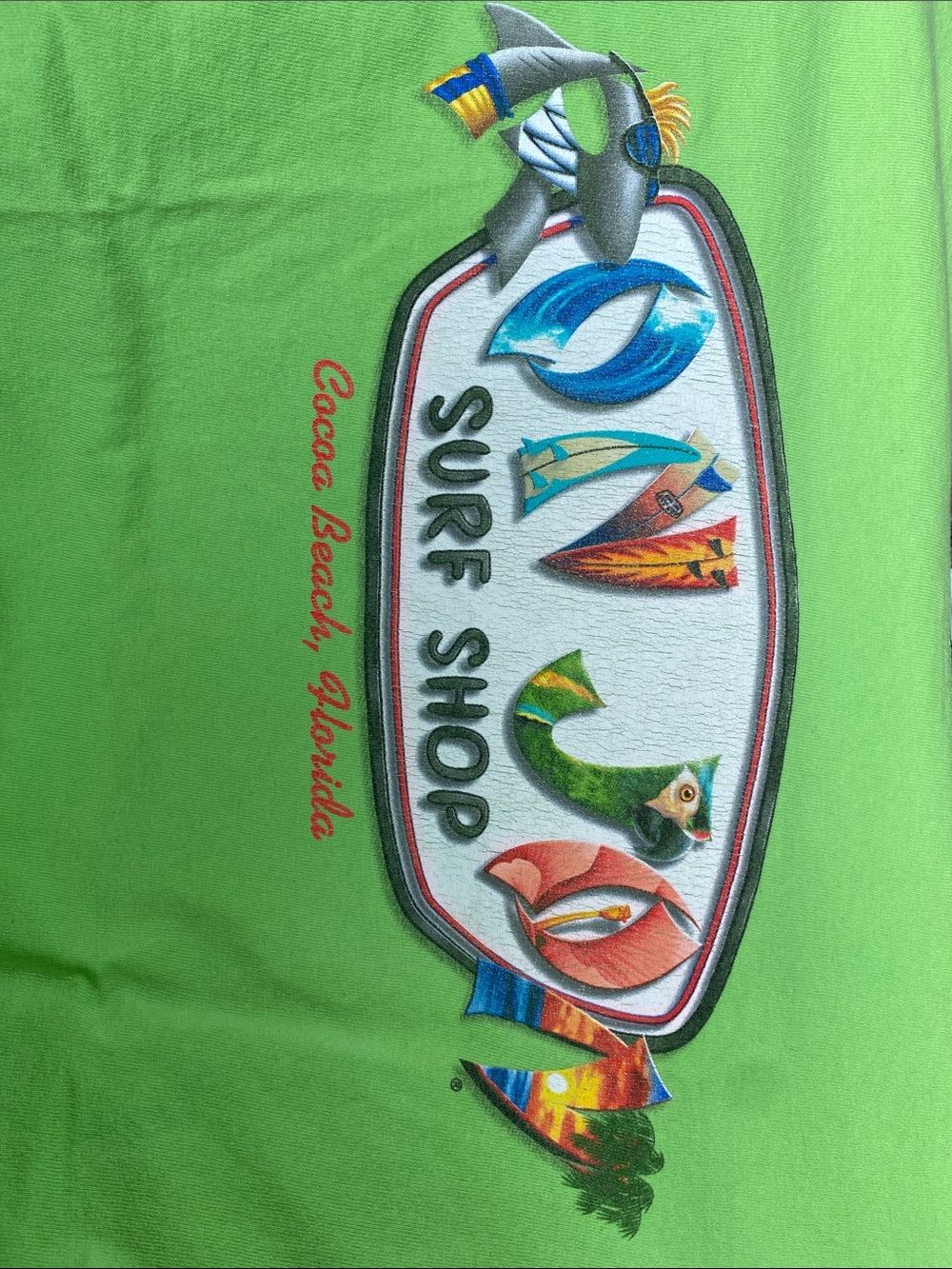 Ron Jon Lime Green Surf Shop Logo Tee - Picture 3 of 3